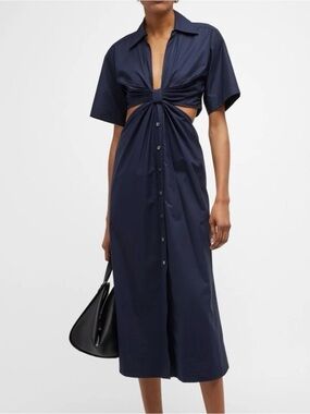a.l.c. hollie pleated midi dress A.L.C. Hollie Pleated Empire-Waist Midi Dress In Vivid Orange - 75% Off